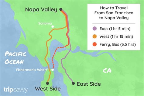 Where Is Napa Valley Compared To San Francisco?